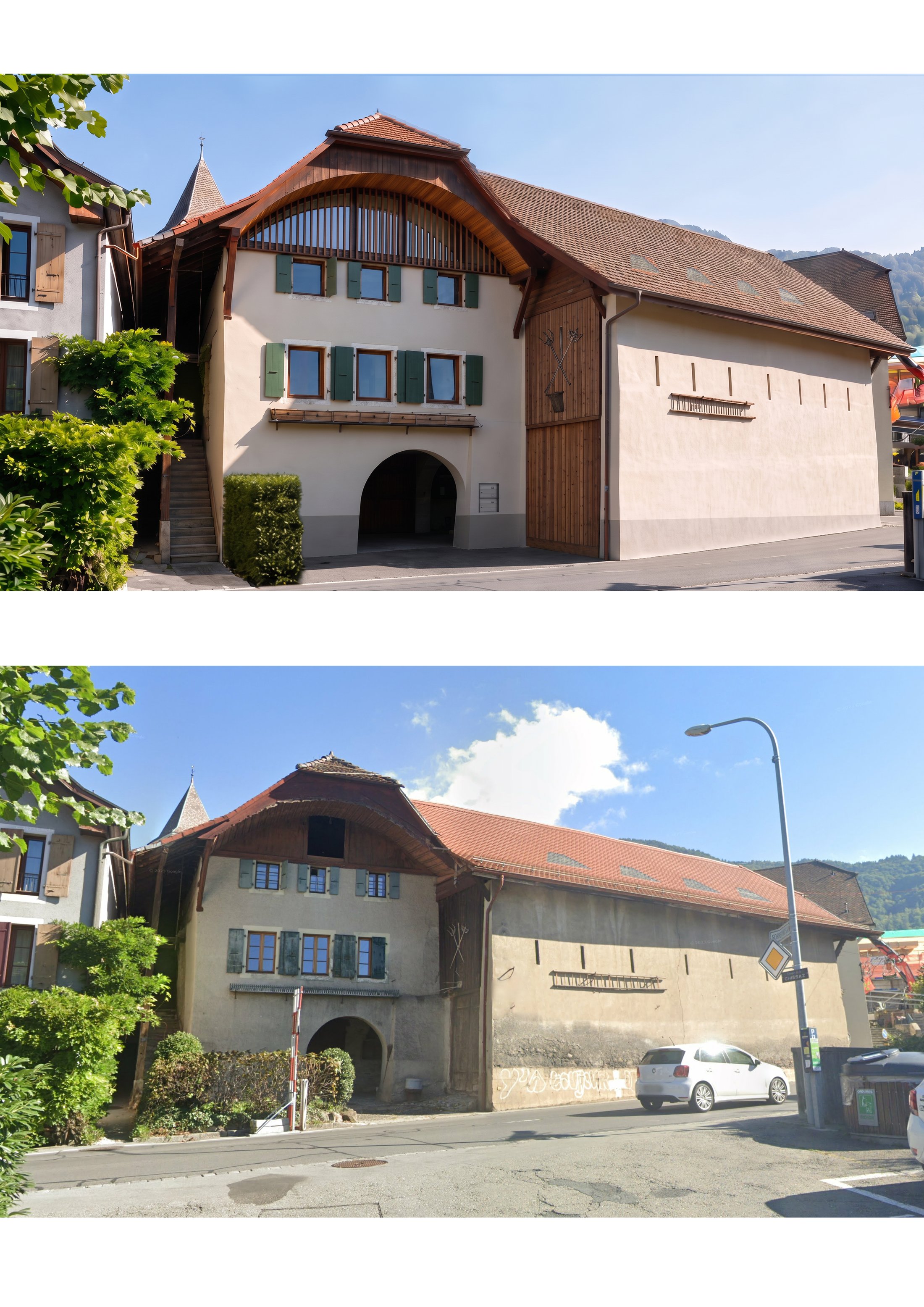 Existing facade, alternate view of the heritage building.
